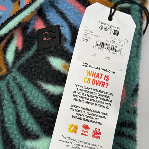 NWT New Billabong Women's A/Div Boundary Mock 3 Half-Zip Pullover Sweatshirt S 8 - Picture 8 of 8